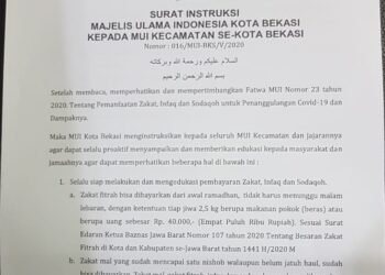 Instruksi MUI Kota Bekasi Saat Pendemi Covid 19