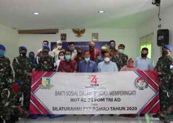 Peringati HUT Ke 74 POM TNI AD, Ketua PKP dan Pengurus Gelar Baksos