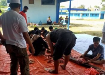 PDAM Tirta Patriot Berkurban, Bagikan Daging Kurban ke Warga