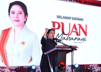 Ketua DPR Puan Maharani saat mengunjungi DPC PDIP Sragen/Foto: Anjasmara