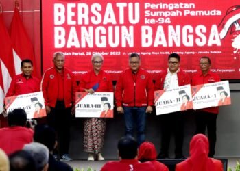 Ini Daftar Pemenang Lomba Pengibaran Bendera dan Turnamen Bulutangkis Antarormas yang Dihelat PDIP