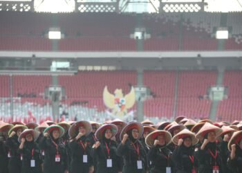 Tampil Menghentak GBK, Satgas Cakra Buana PDIP Buktikan Sebagai Tulang, Otot, dan Mata bagi Partai