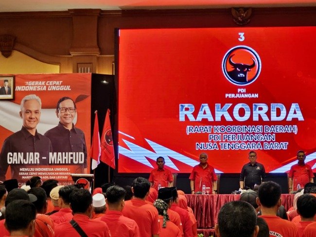 Ribuan Kader dan Pengurus PDIP NTB Hadiri Rakorda, Konsolidasikan Aksi Menangkan Ganjar-Mahfud
