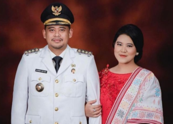 Wali Kota Medan Bobby Nasution dan istrinya, Kahiyang Ayu