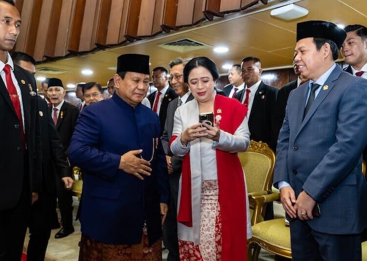 Ketua DPR Puan Maharani usai swafoto Presiden Prabowo Subianto