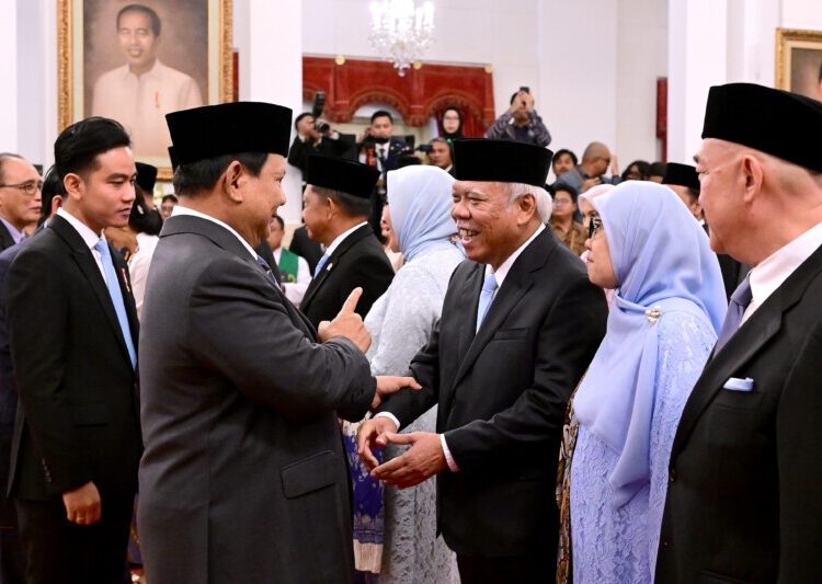 Basuki Hadimuljono dilantik Presiden Prabowo Subianto sebagai Kepala Otorita Ibu Kota Nusantara (IKN), di Istana Negara Jakarta pada Selasa (5/11/2024).