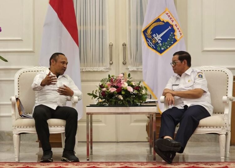 Kepala Kanwil KemenHAM DKI Jakarta, Mikael Azedo Harwito saat audiensi dengan Gubernur DKI Jakarta, Pramono Anung,