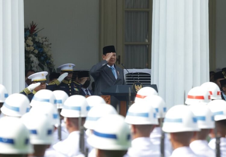 Presiden Prabowo Subianto saat menyampaikan pidato kenegaraan peringatan Hari Lahir Pancasila di Gedung Pancasila, Jakarta pada Senin (02/06).