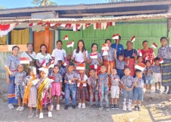 Anak-Anak PAUD di Perbatasan RI-Timor Leste Ini Antusias Peringati HUT ke-80 RI