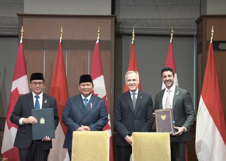 Presiden RI Prabowo Subianto menyepakati Indonesia–Canada Comprehensive Economic Partnership Agreement (CEPA) bersama Perdana Menteri Kanada Mark Carney di West Block, Parliament Hill, Ottawa pada Rabu (25/9).