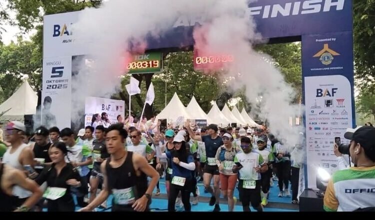 Yayasan Lions Indonesia (YLI) bekerja sama dengan PT Bussan Auto Finance (BAF)
menggelar charity run secara offline dan virtual bersama lebih dari 9.000 pelari