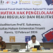 Hamdan Zoelva Soroti Polemik HPL dan Putusan Serta Merta dalam Seminar Hukum Agraria di PSHA FH Usakti